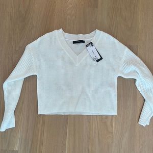Cropped Knot Vneck Sweater